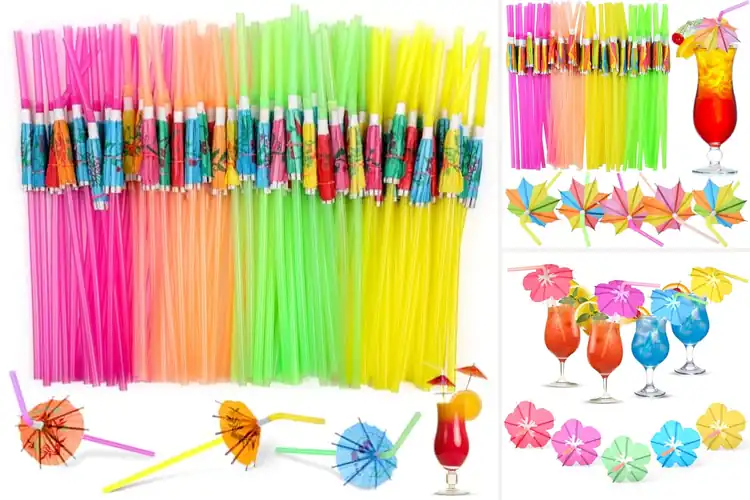 Detailed view of Best Hawaiian Luau Straws: Brighten Every Sip