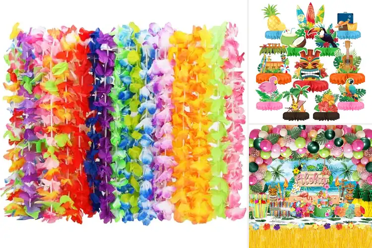 Detailed view of best hawaiian luau supplies