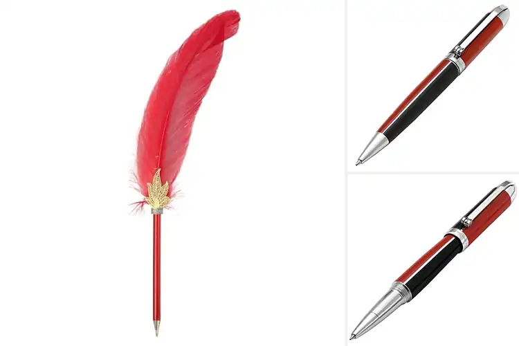 Detailed view of Best Red Lacquered Handle Pens