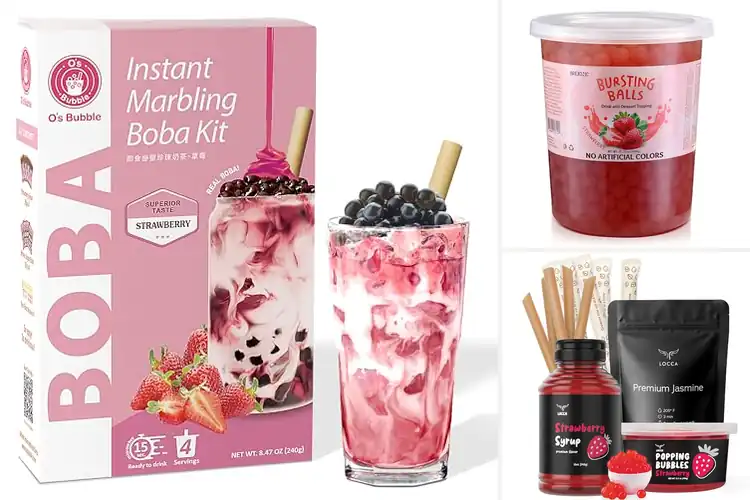 Detailed view of Best Strawberry Boba Kits